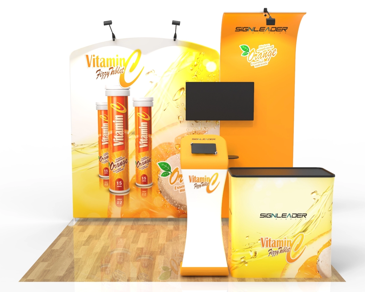 10x10ft Custom Health Brand Trade Show Booth Idea 15