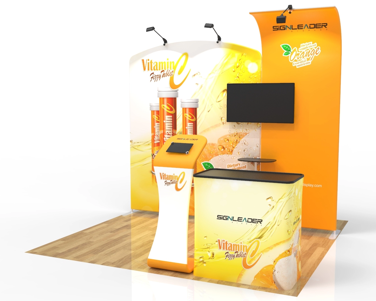 10x10ft Custom Health Brand Trade Show Booth Idea 15