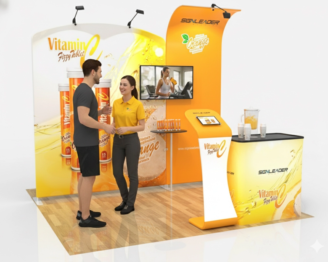 10x10ft Custom Health Brand Trade Show Booth Idea 15