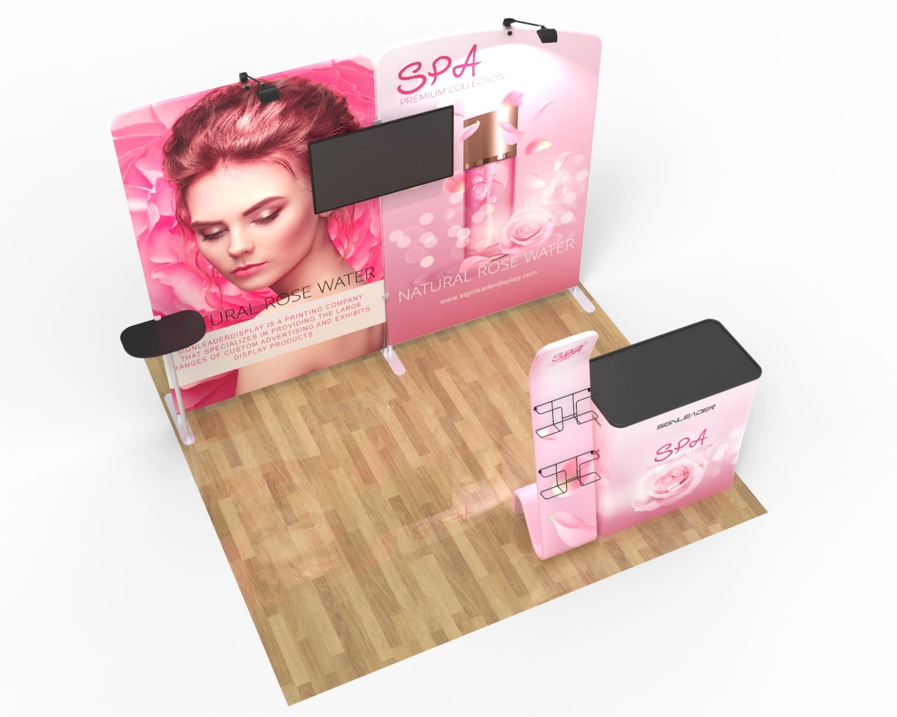 10x10ft Custom Trade Show Booth Kit A1 for Bridal Beauty, Makeup & Spa Brands