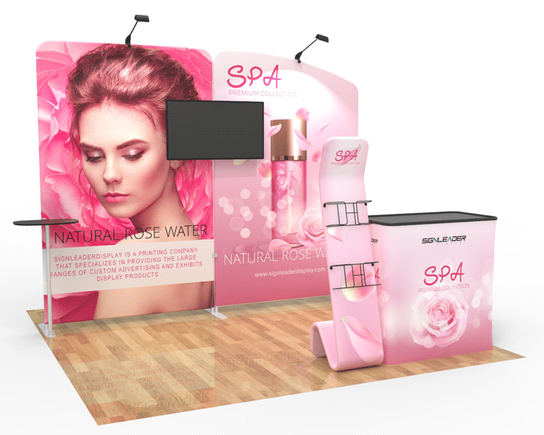 10x10ft Custom Trade Show Booth Kit A1 for Bridal Beauty, Makeup & Spa Brands