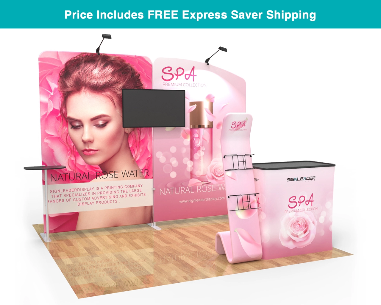 10x10ft Custom Trade Show Booth Kit A1 for Bridal Beauty, Makeup & Spa Brands