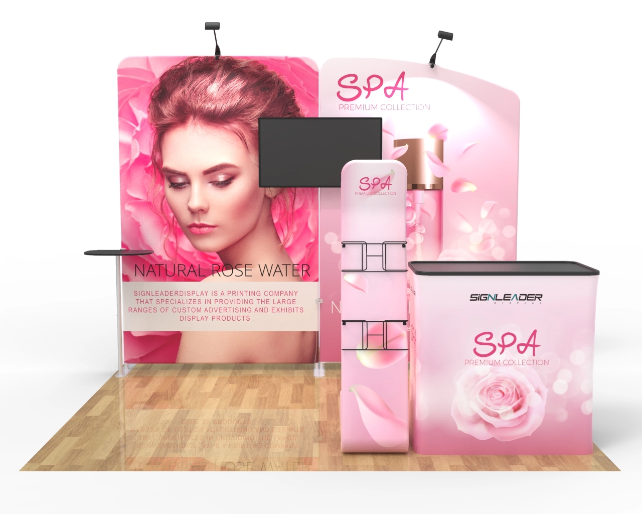 10x10ft Custom Trade Show Booth Kit A1 for Bridal Beauty, Makeup & Spa Brands