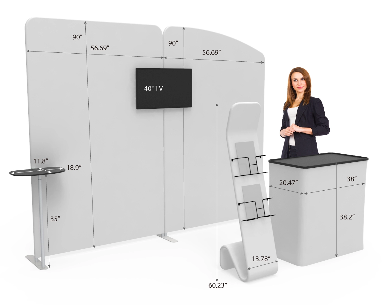 10x10ft Custom Trade Show Booth Kit A1 for Bridal Beauty, Makeup & Spa Brands