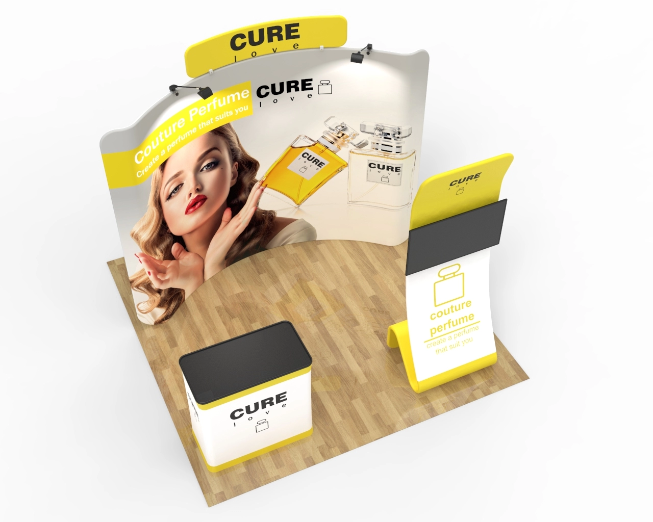 10x10ft Trade Show Booth Package 24 for Perfume & Beauty Brands – Fragrance Show Ready