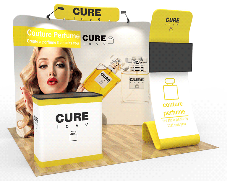 10x10ft Trade Show Booth Package 24 for Perfume & Beauty Brands – Fragrance Show Ready