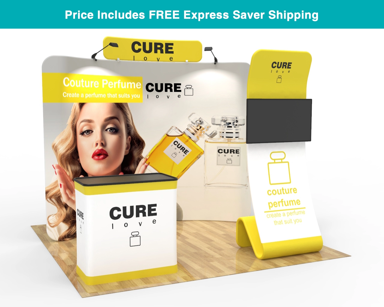 10x10ft Trade Show Booth Package 24 for Perfume & Beauty Brands – Fragrance Show Ready