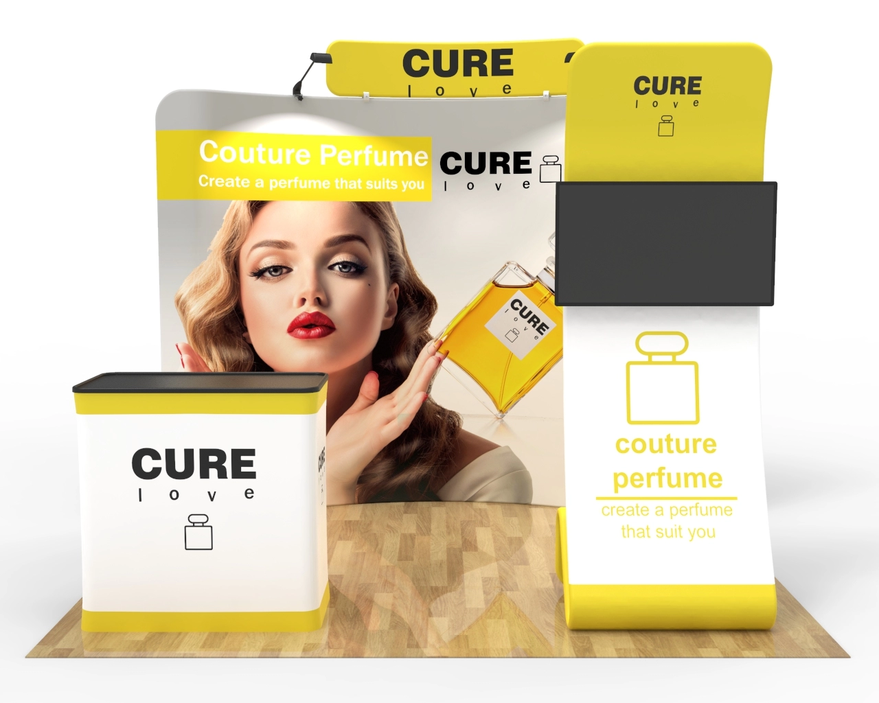 10x10ft Trade Show Booth Package 24 for Perfume & Beauty Brands – Fragrance Show Ready