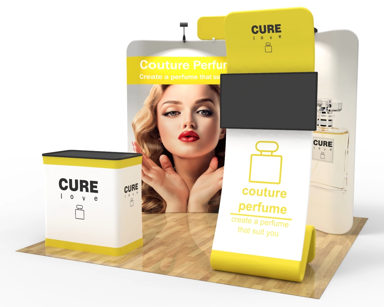 10x10ft Trade Show Booth Package 24 for Perfume & Beauty Brands – Fragrance Show Ready