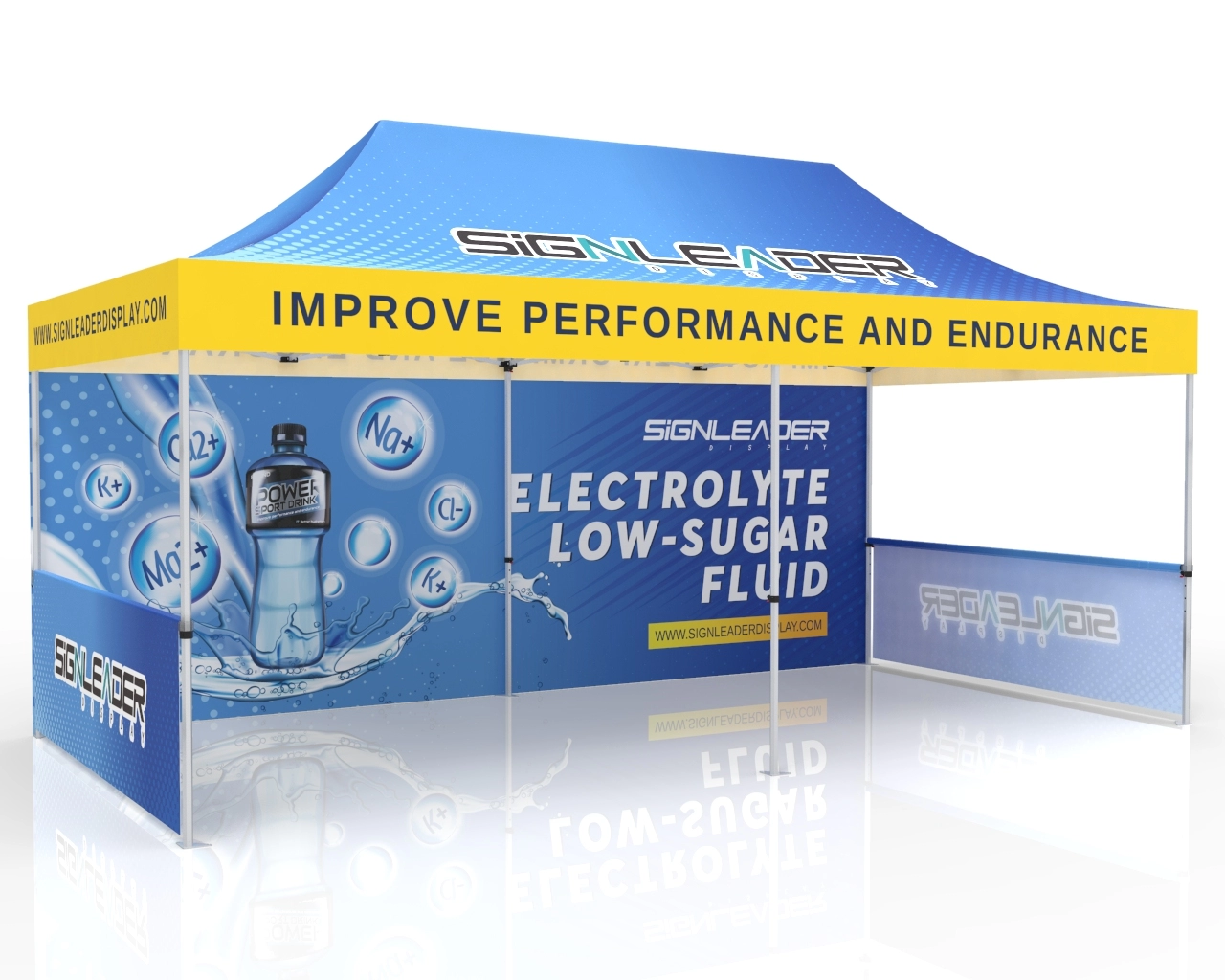 10x20 Advertising Canopy Tent with Backwall and Half Sidewalls
