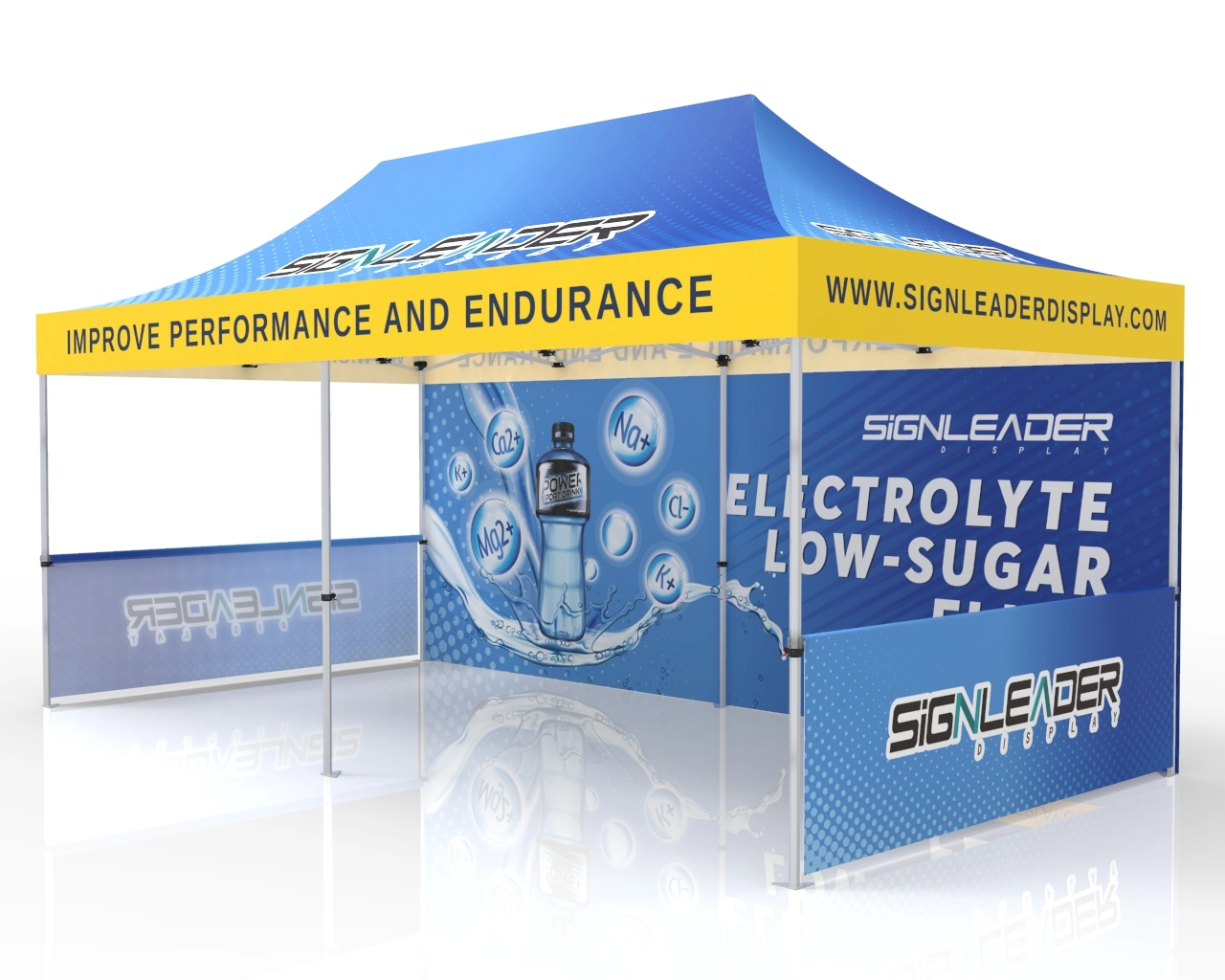 10x20 Advertising Canopy Tent with Backwall and Half Sidewalls