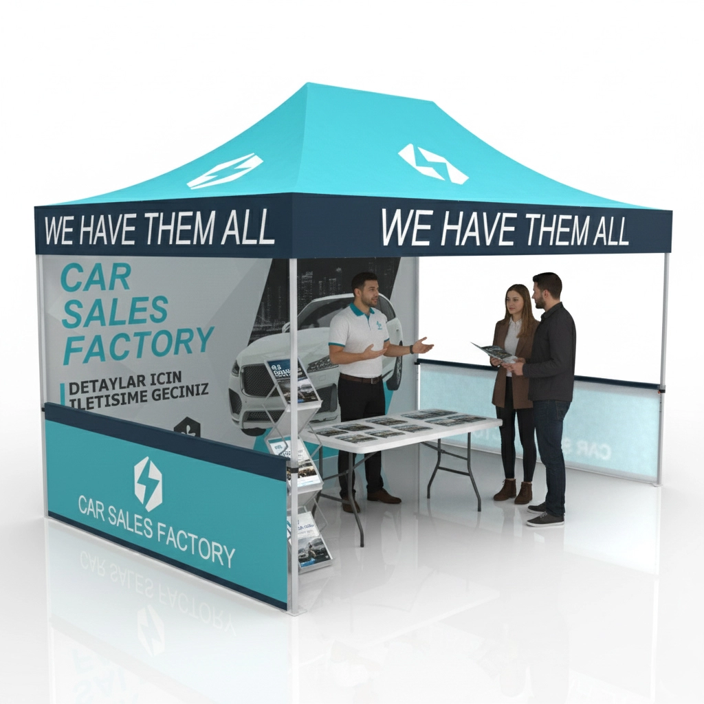 10x15 Event Canopy Tent with Backwall and Half Sidewalls