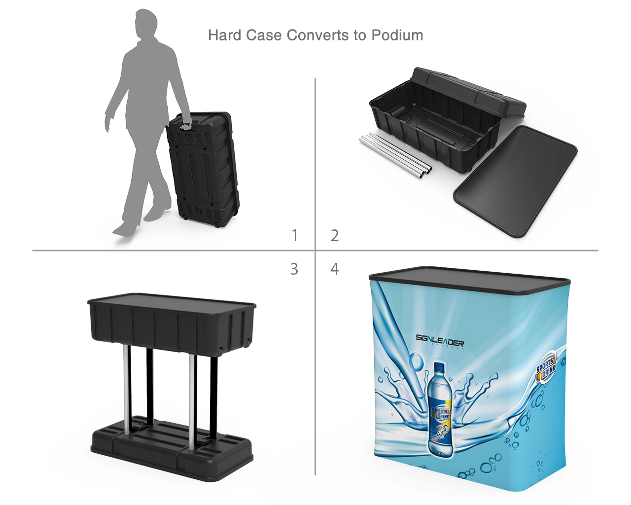10x20ft Commercial Trade Show Booth Q for Sports Drinks, Functional Beverages & Health Drinks