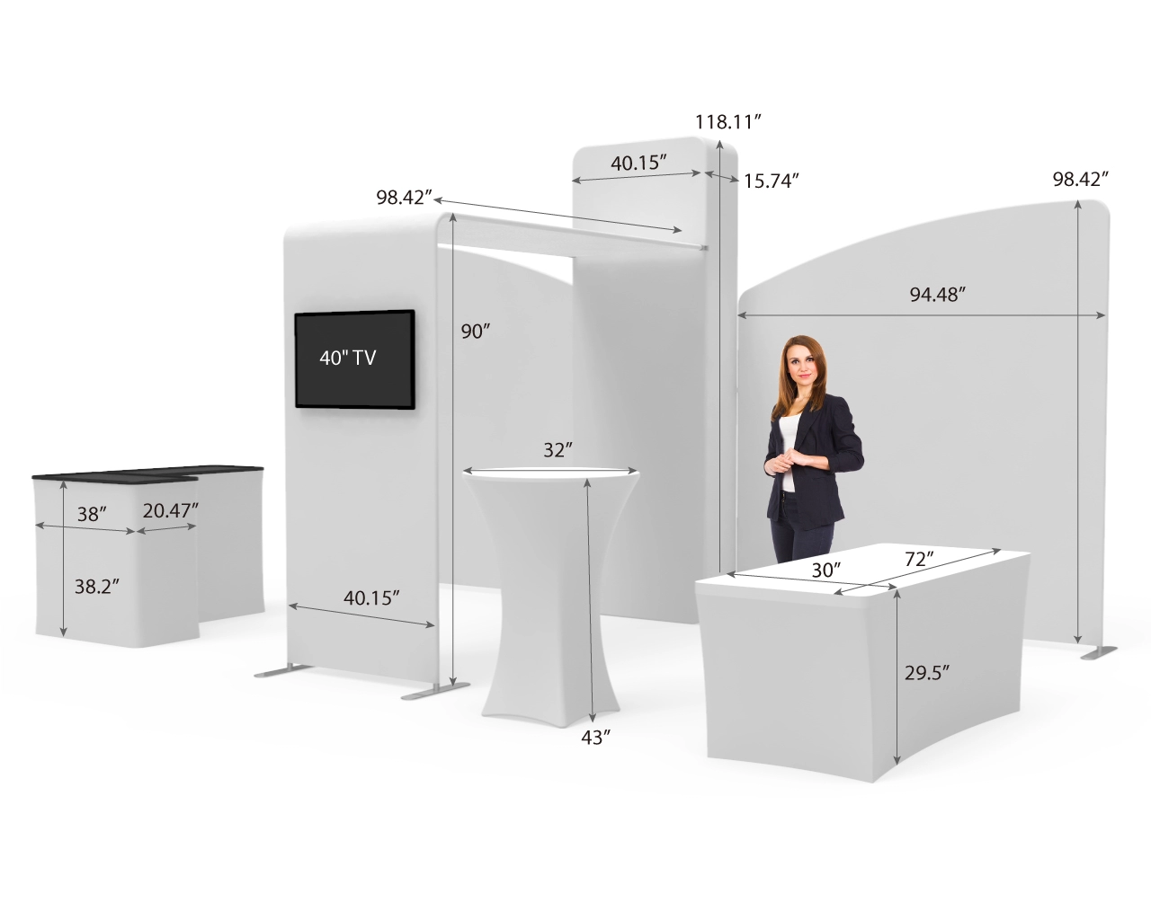 10x20ft Commercial Trade Show Booth Q for Sports Drinks, Functional Beverages & Health Drinks