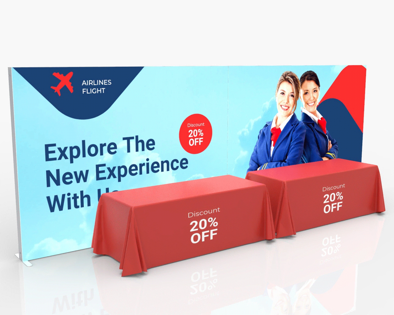 20ft Segquick Backlit Portable Booth Displays Main Animated 2