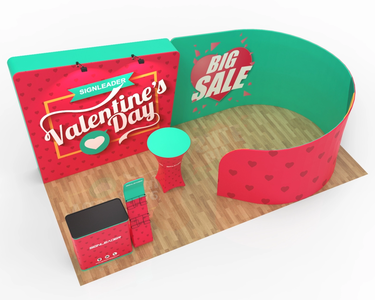 10x20ft Trade Show Booth Design C for Fashion, Footwear & Bridal Brands 