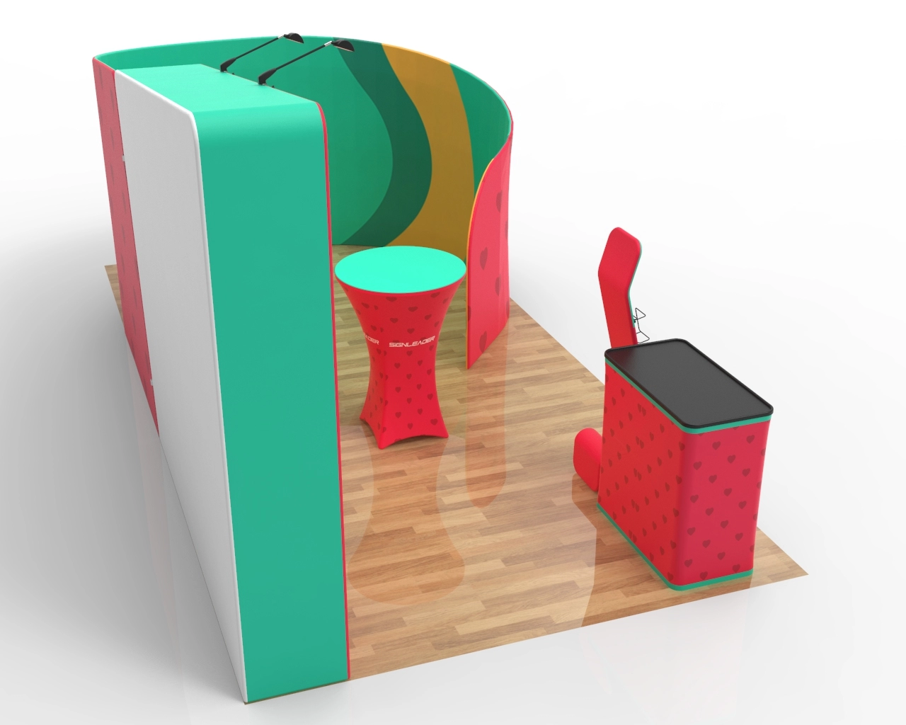 10x20ft Trade Show Booth Design C for Fashion, Footwear & Bridal Brands 