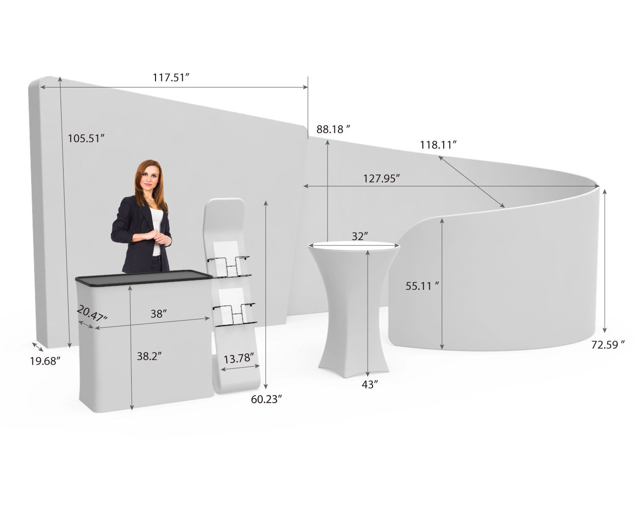 10x20ft Trade Show Booth Design C for Fashion, Footwear & Bridal Brands 