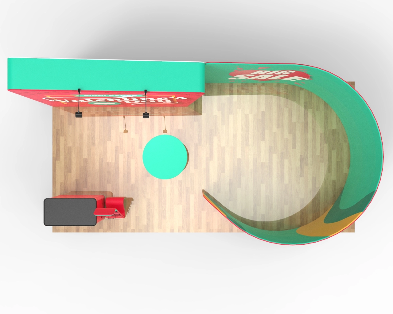 10x20ft Trade Show Booth Design C for Fashion, Footwear & Bridal Brands 