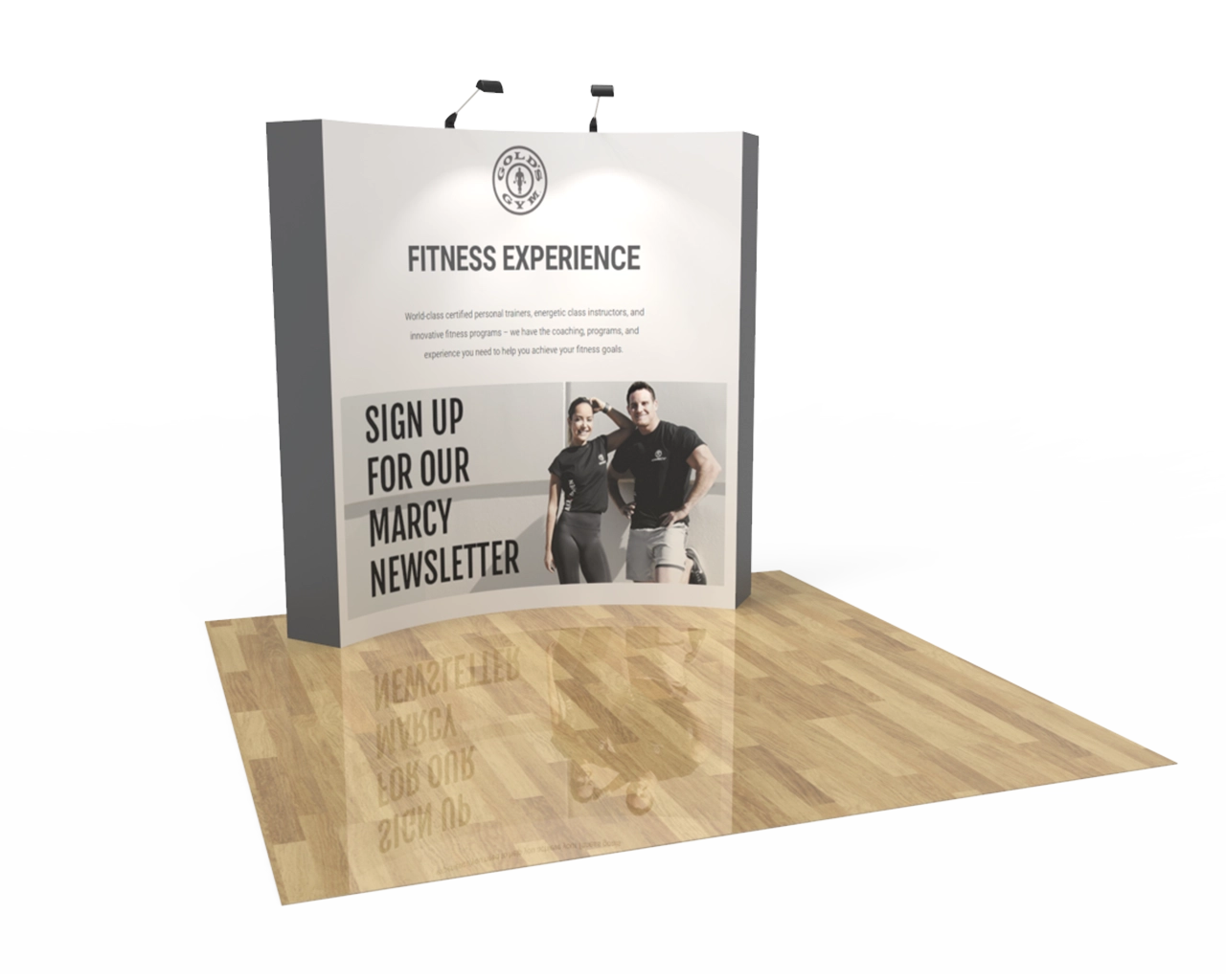 8ft Curved Velcro Fabric Pop Up Display