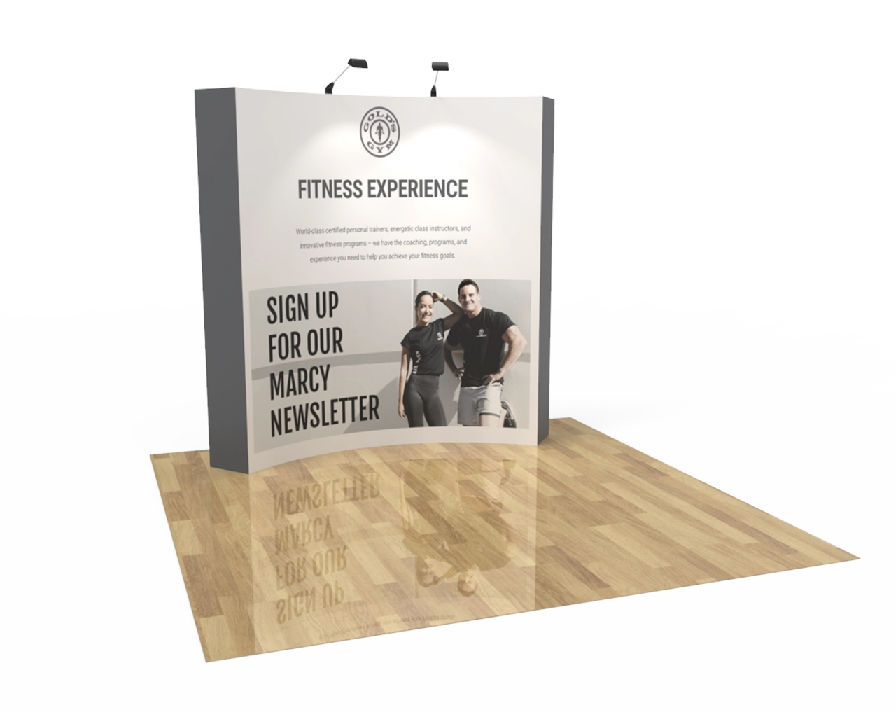 8ft Curved Velcro Fabric Pop Up Display