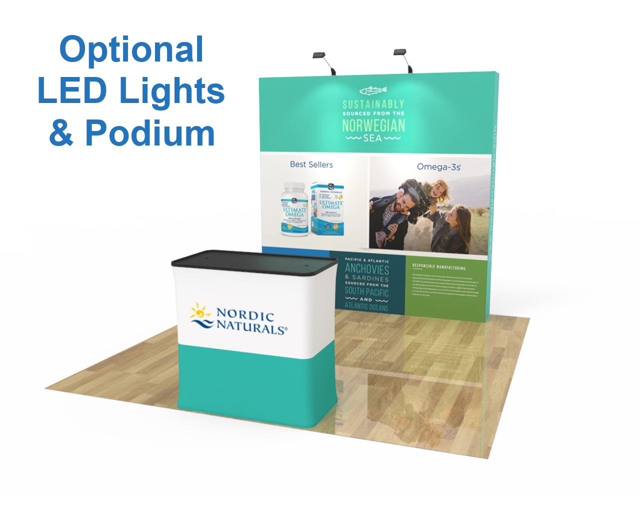 8ft Straight Velcro Fabric Pop Up Display