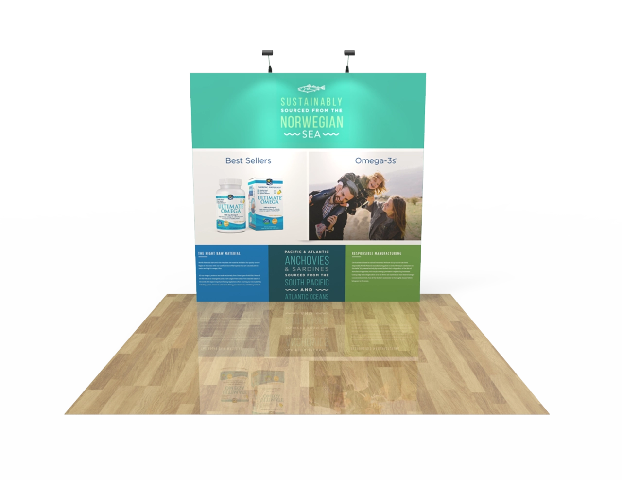 8ft Straight Velcro Fabric Pop Up Display