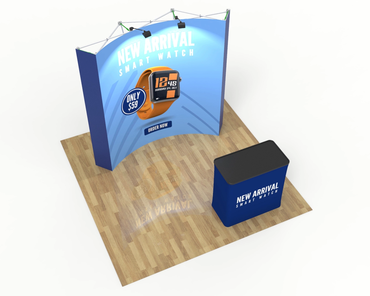 8ft Curved Pop Up Display