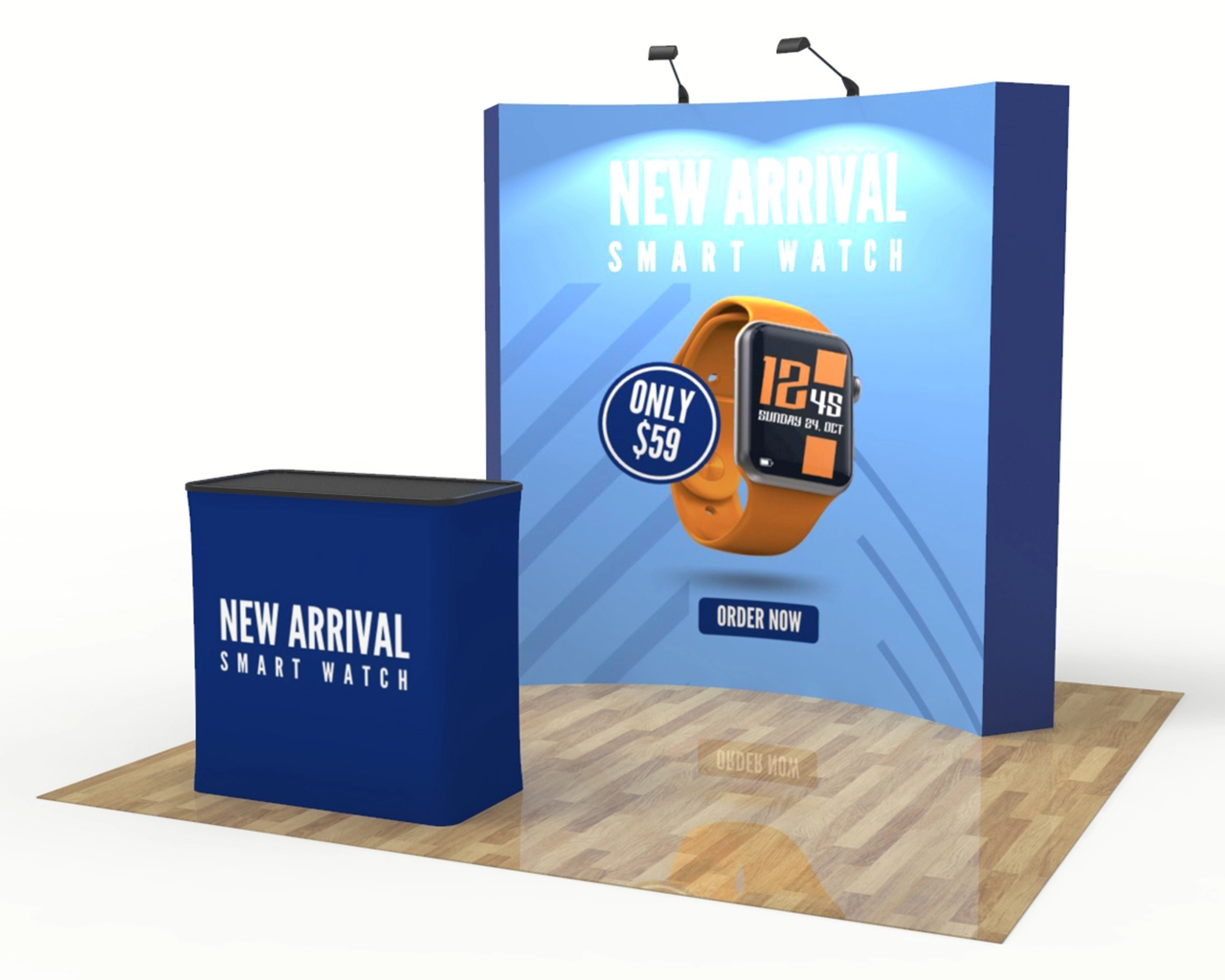 8ft Curved Pop Up Display