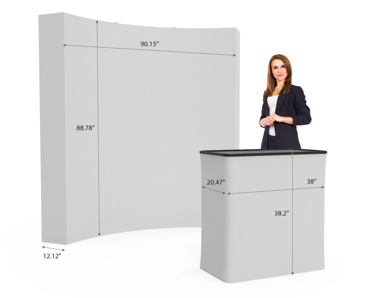 8ft Curved Pop Up Display