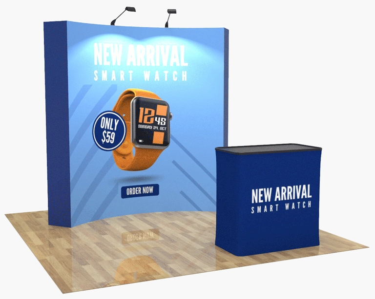 8ft Curved Pop Up Display