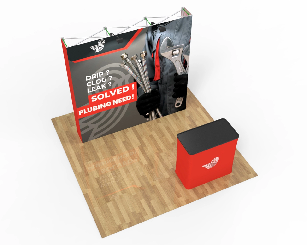 8ft Straight Pop Up Display