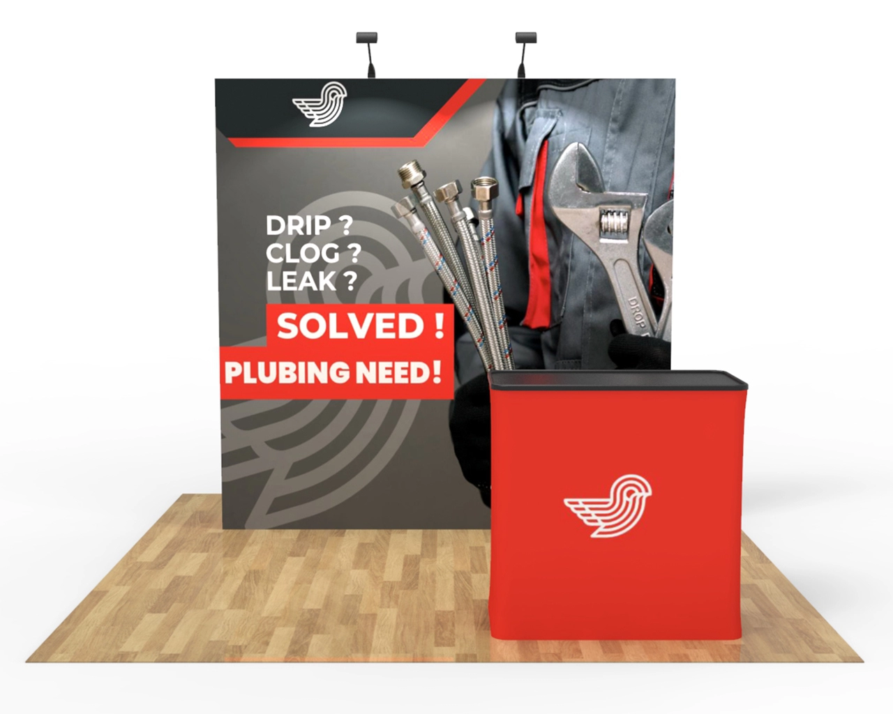 8ft Straight Pop Up Display