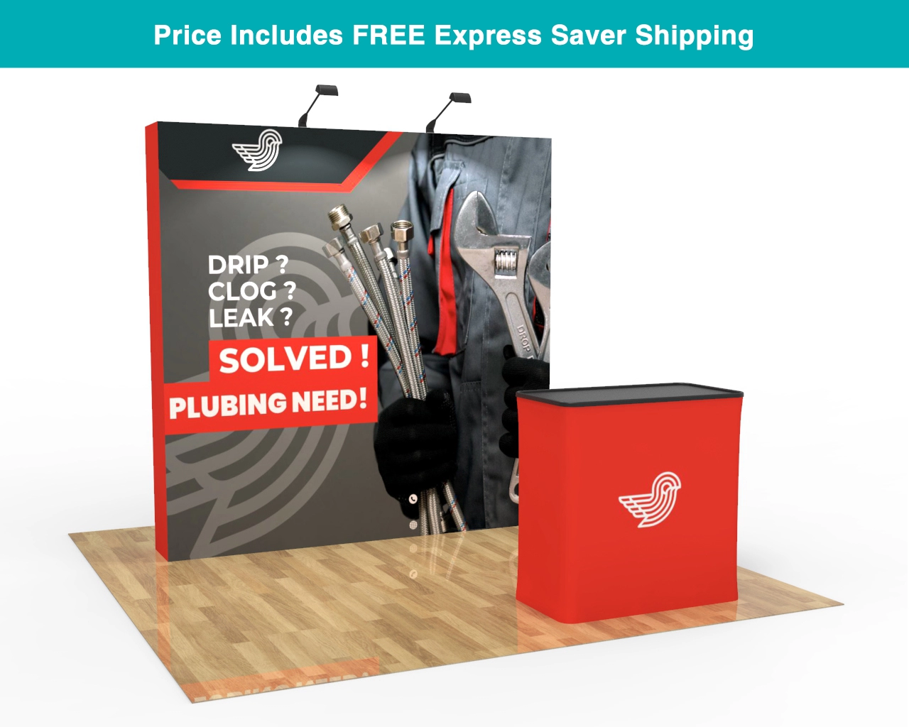 8ft Straight Pop Up Display