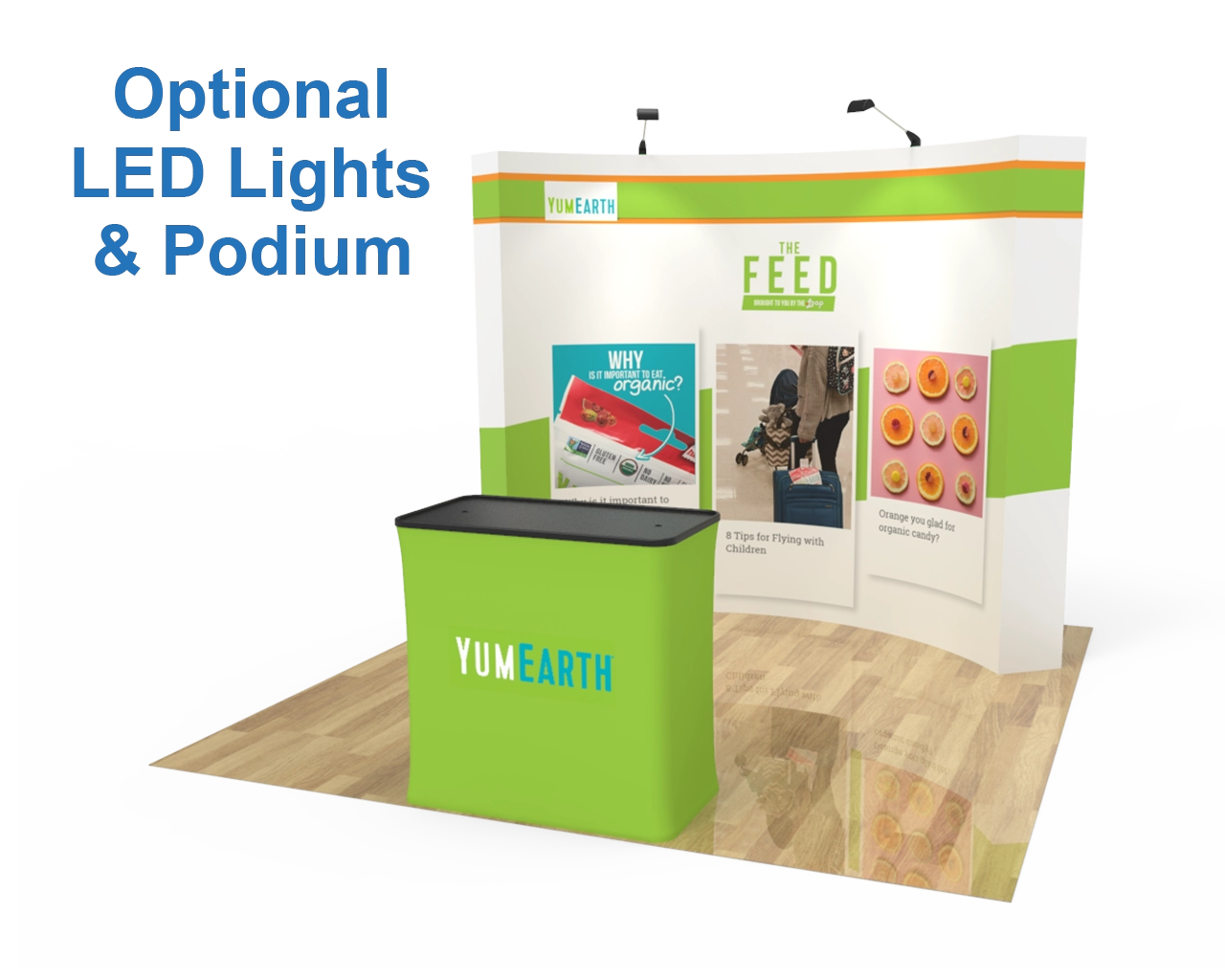 10ft Curved Velcro Fabric Pop Up Display