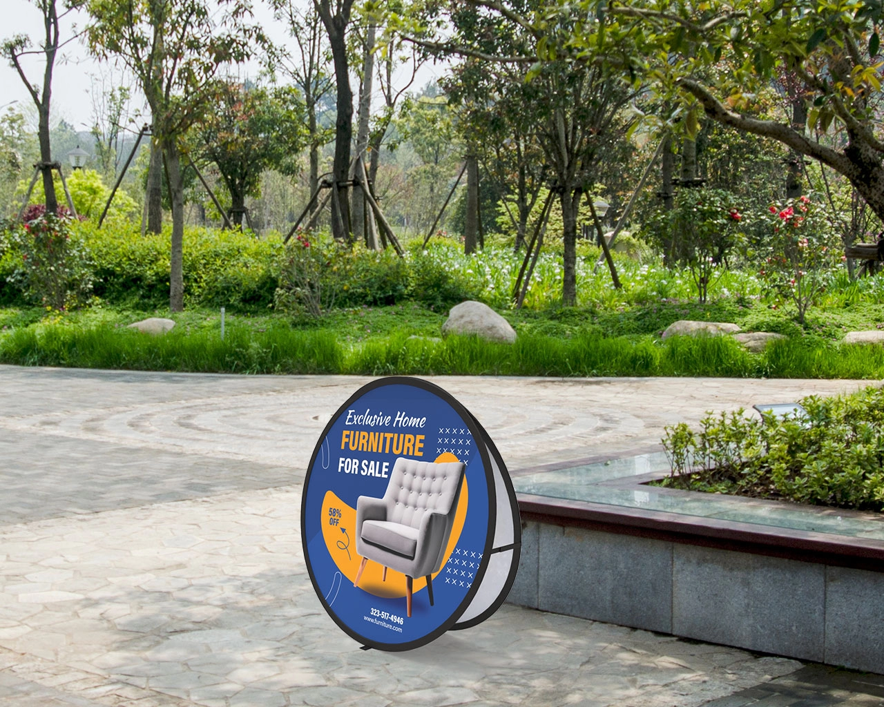 Circular A-Frame Banner Stand