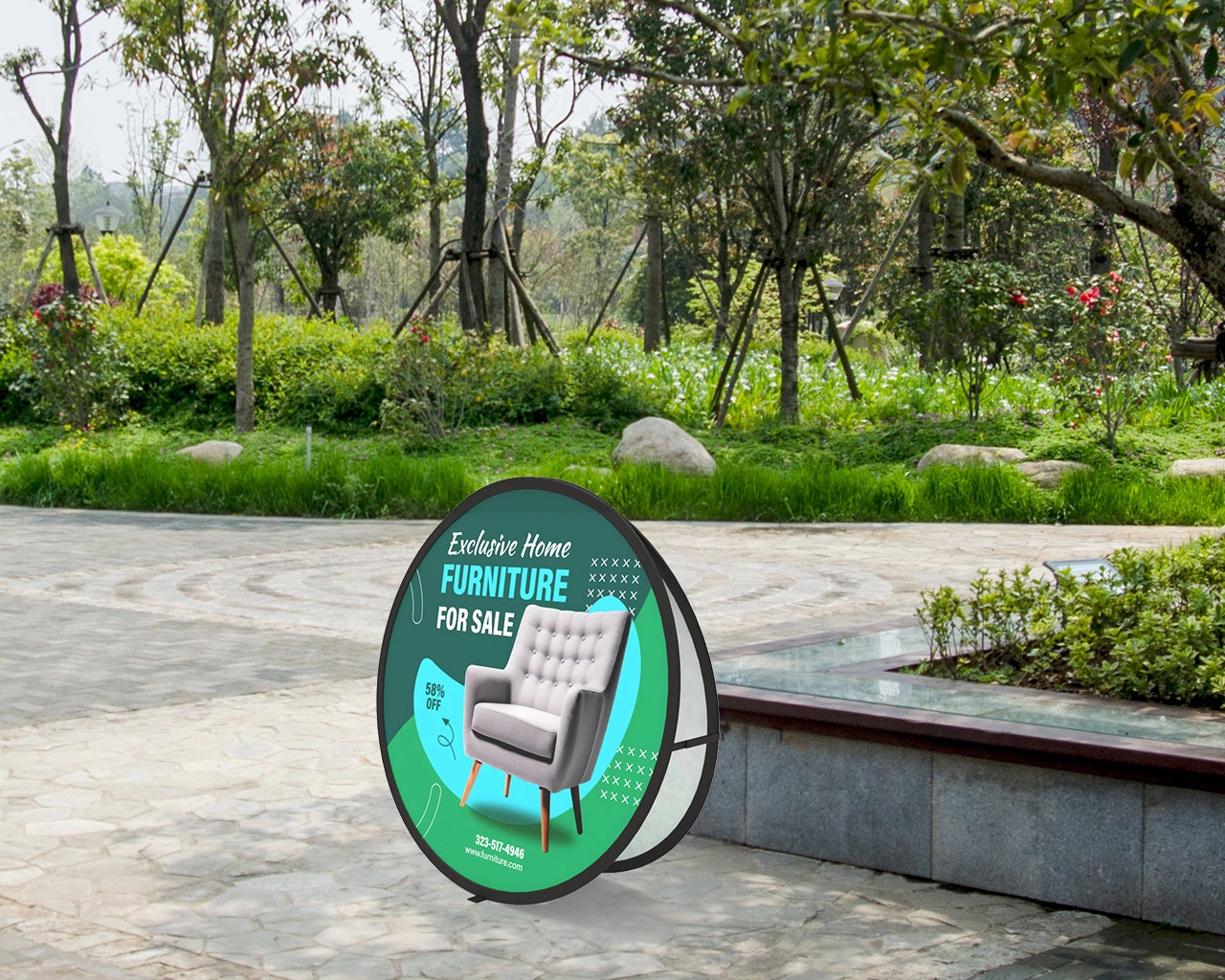 Circular A-Frame Banner Stand