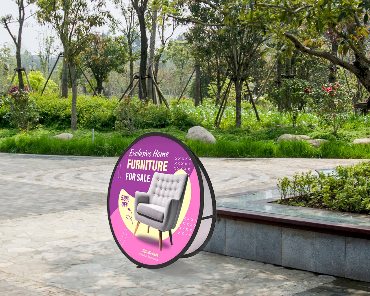 Circular A-Frame Banner Stand