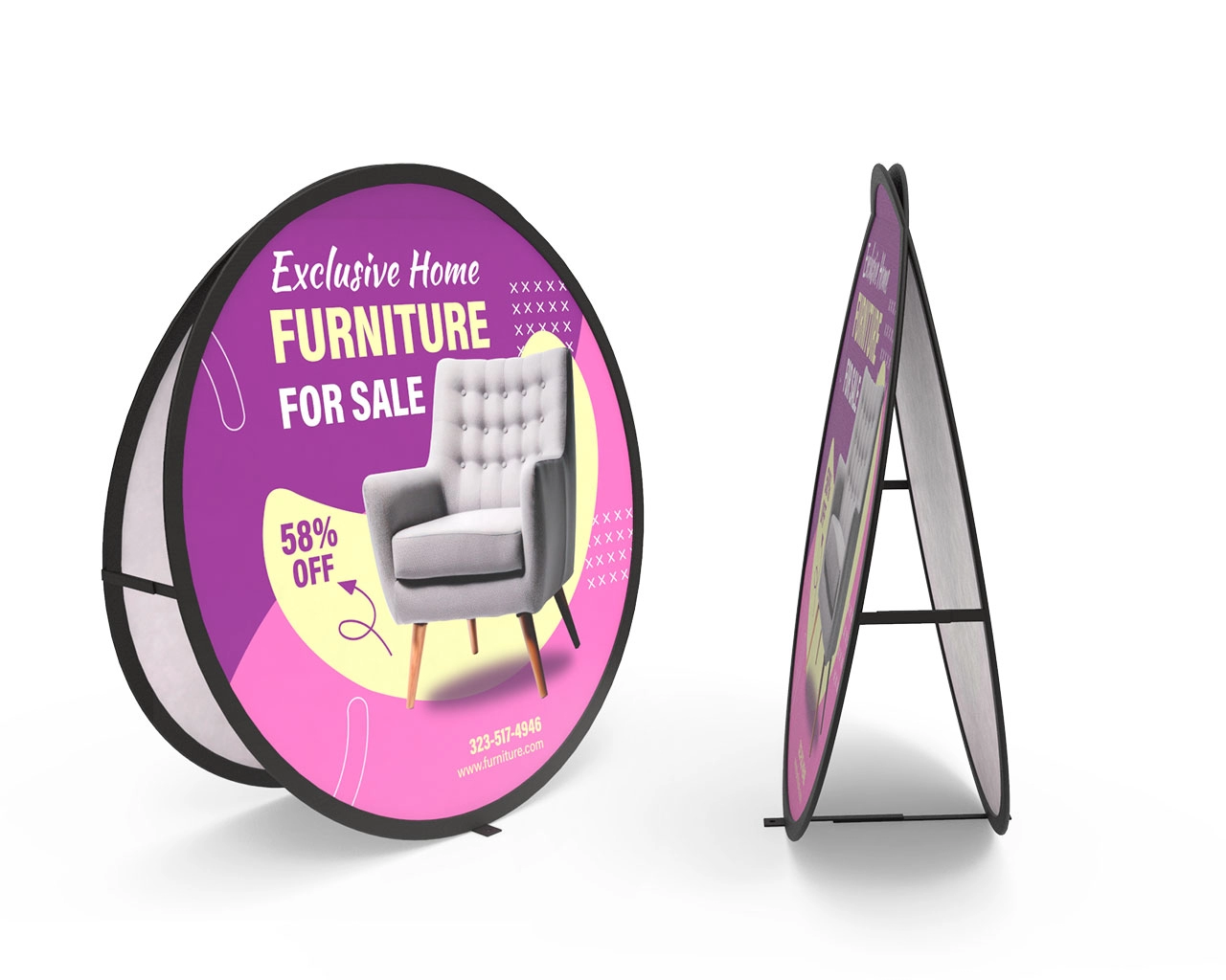 Circular A-Frame Banner Stand