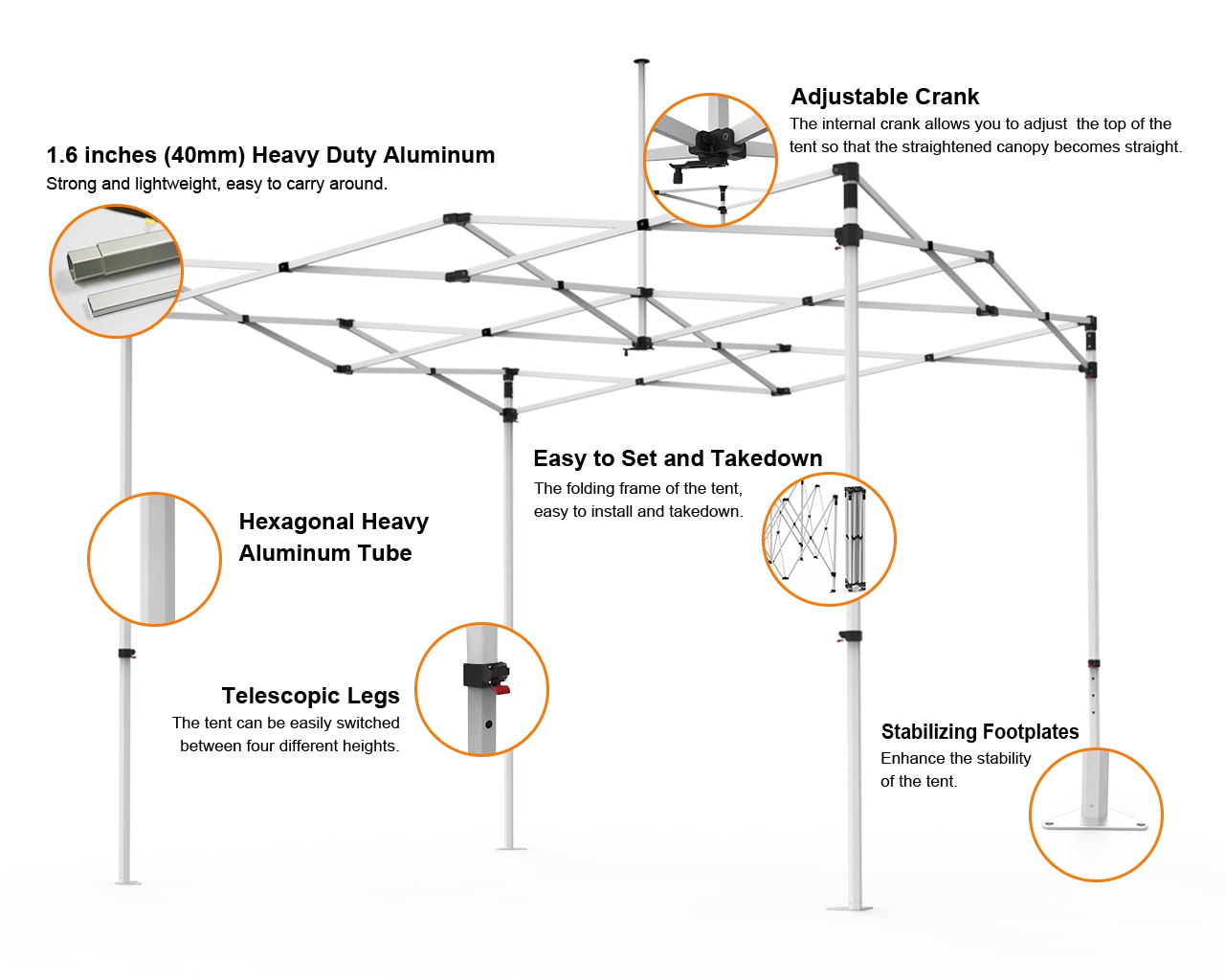 Unprinted White 10 x 10 Pop Up Canopy Tent 