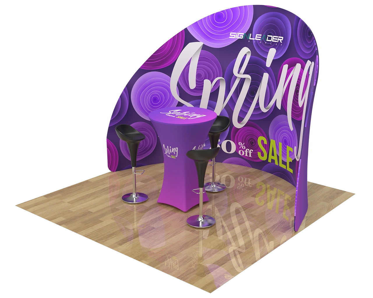 10ft Custom Small Curved Trade Show Booth Idea 10