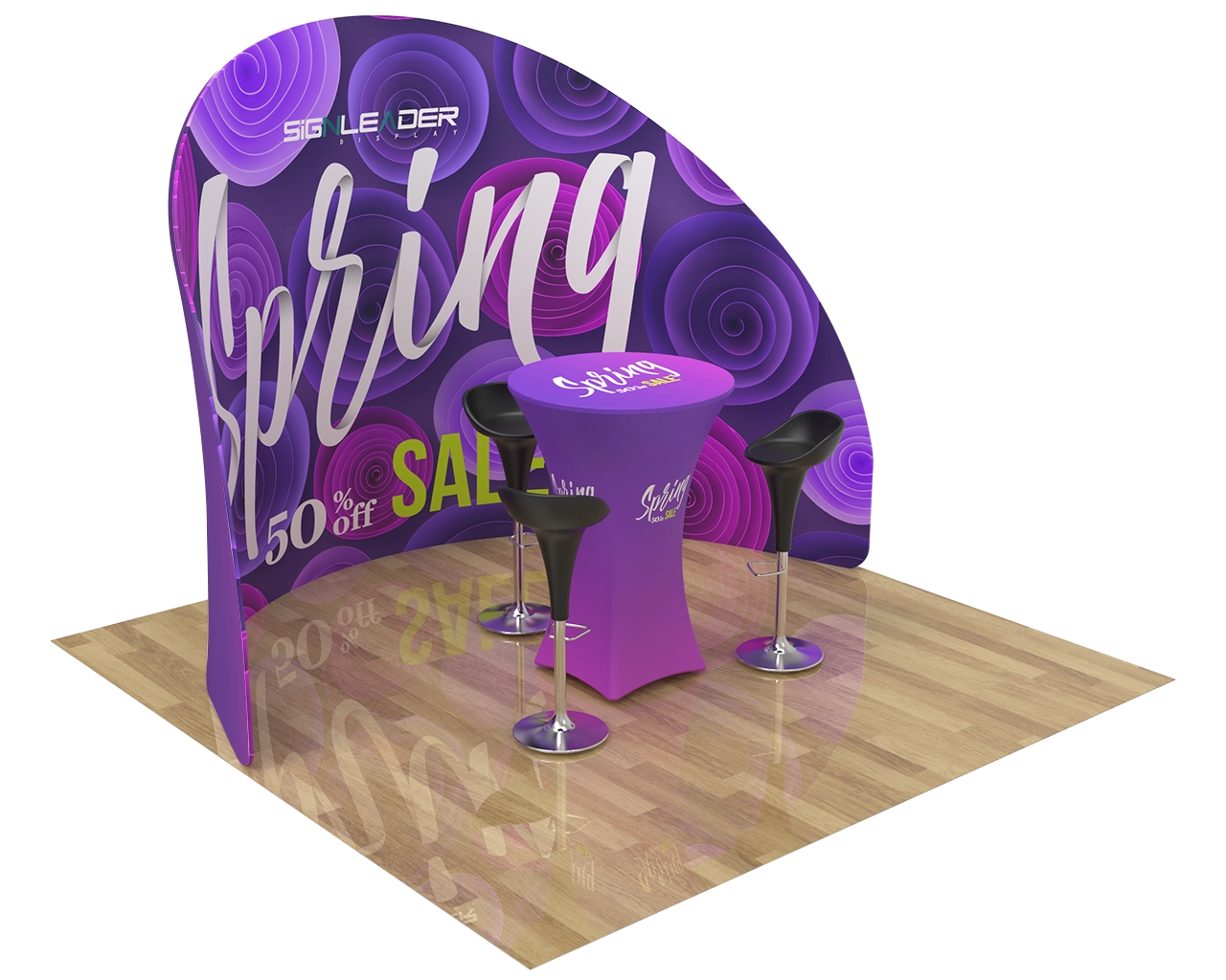10ft Custom Small Curved Trade Show Booth Idea 10