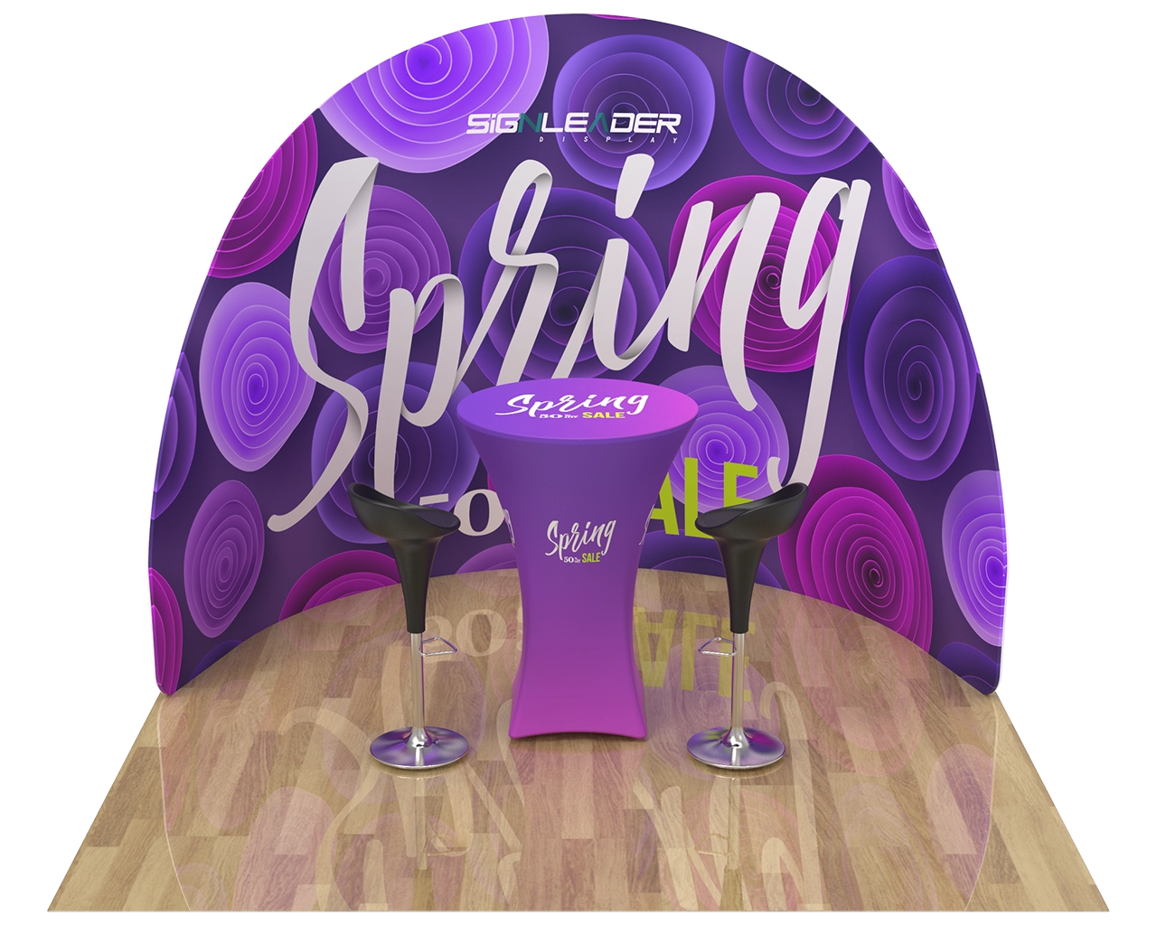 10ft Custom Small Curved Trade Show Booth Idea 10
