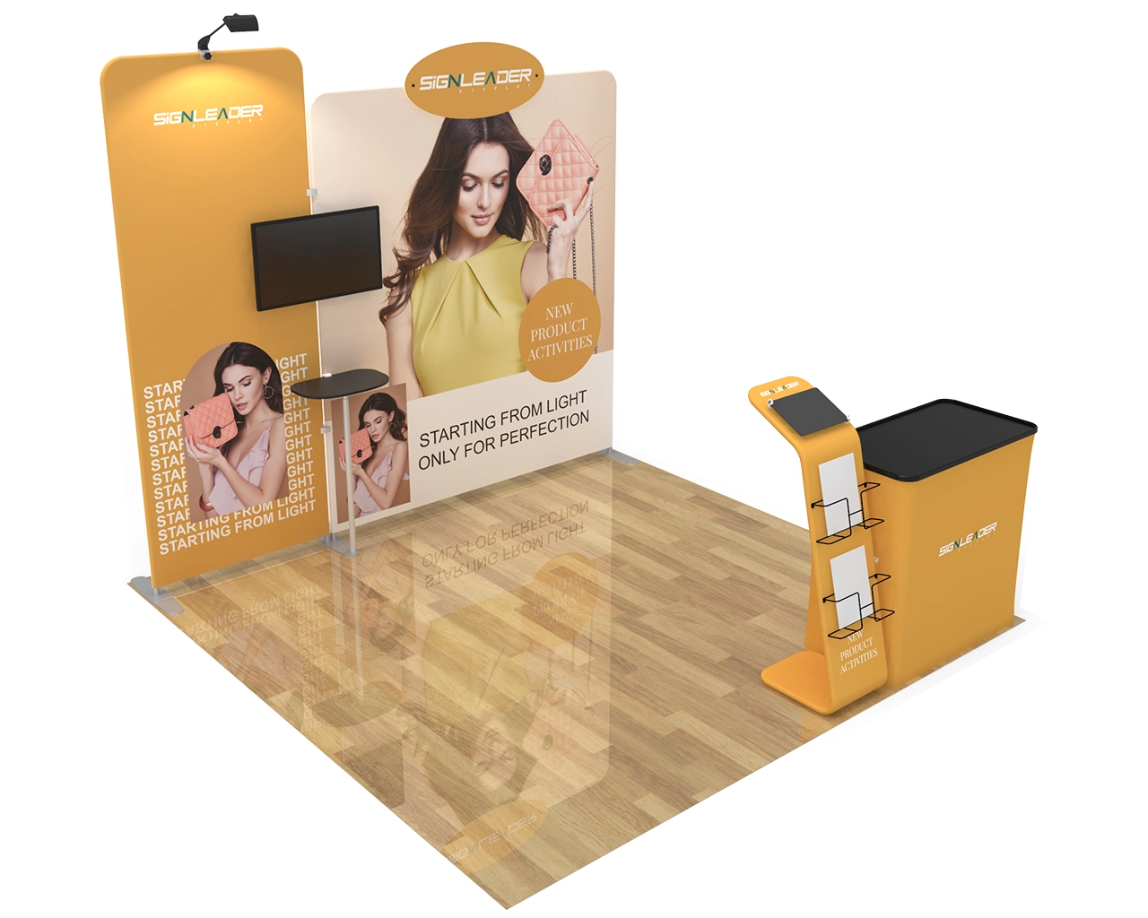 10ft Portable Fashion Brands Trade Show Booth Idea 14