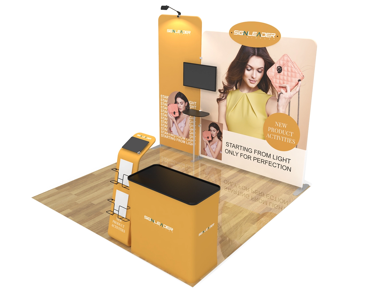 10ft Portable Fashion Brands Trade Show Booth Idea 14