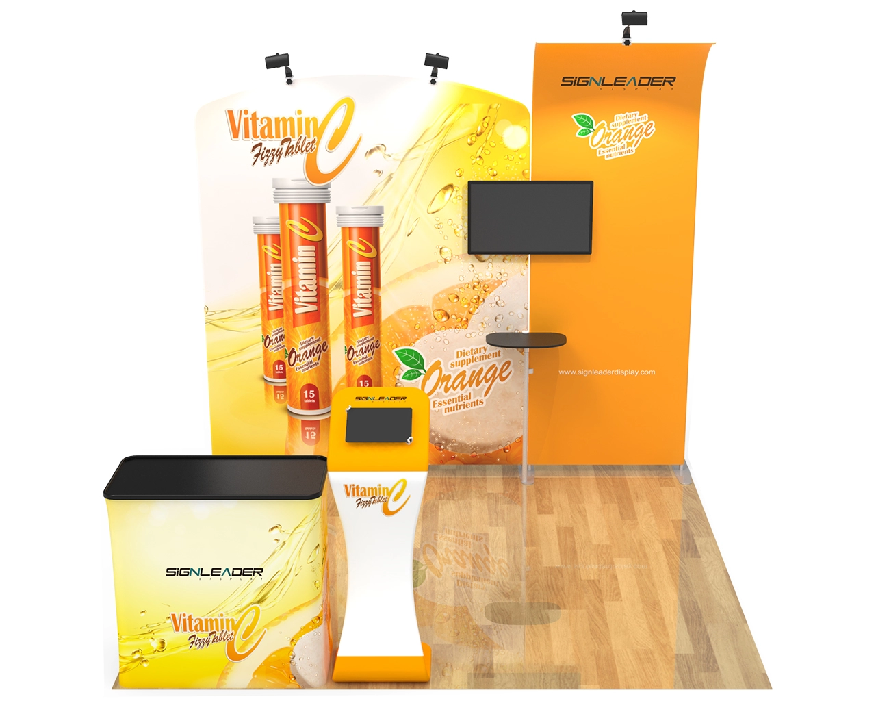 10x10ft Custom Health Brand Trade Show Booth Idea 15