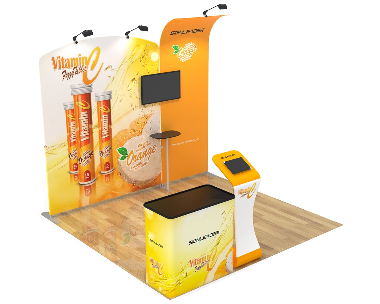 10x10ft Custom Health Brand Trade Show Booth Idea 15