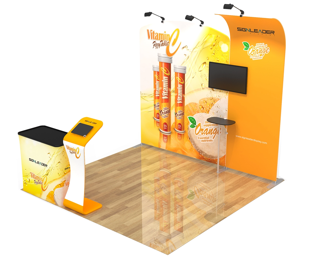 10x10ft Custom Health Brand Trade Show Booth Idea 15