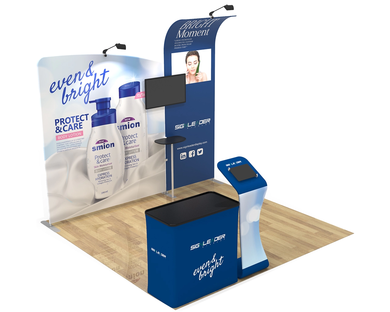 10x10 Portable Beauty & Skincare Trade Show Booth Idea 17