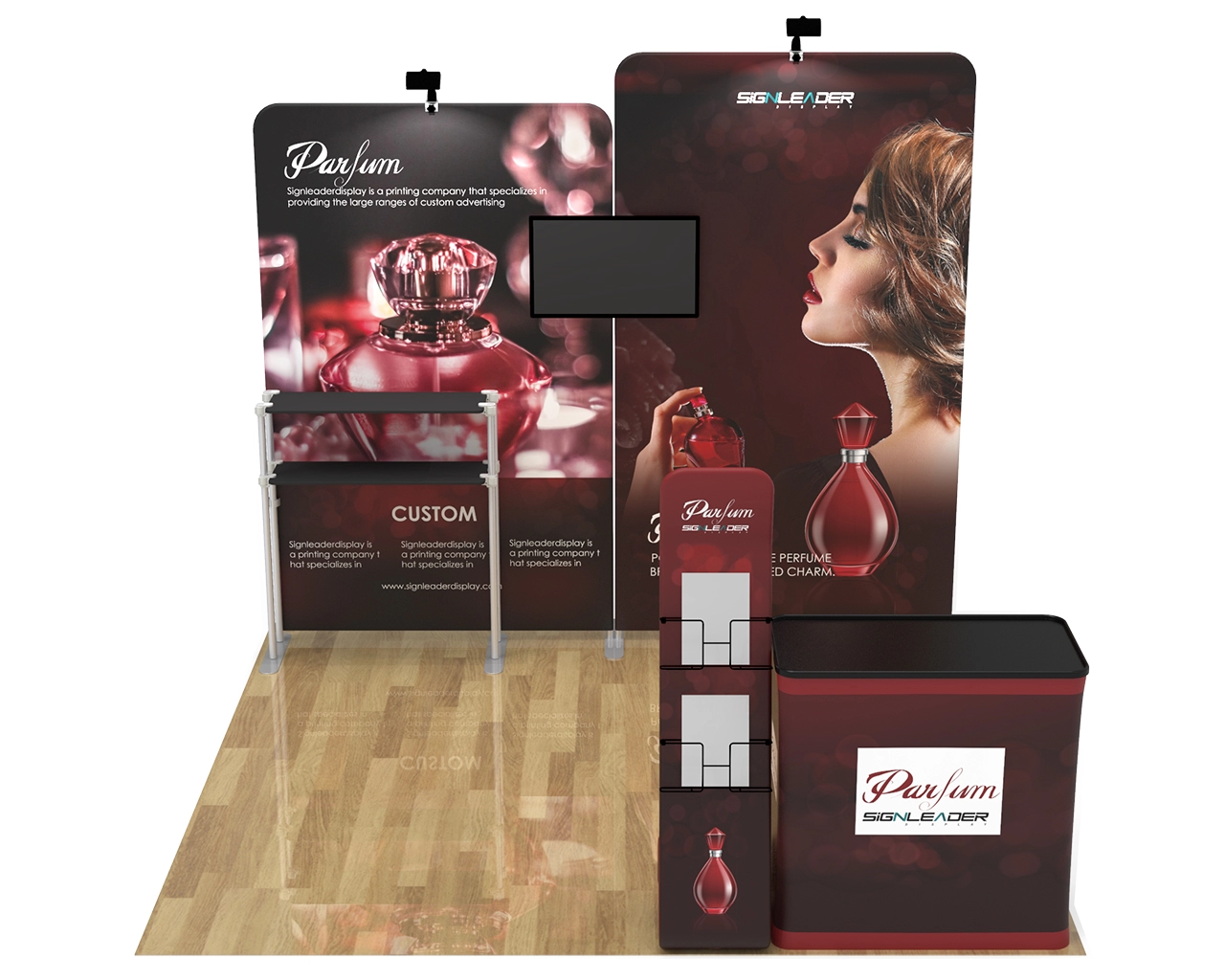 10ft Portable Trade Show Booth Kit B1 for Perfume & Beauty Brands